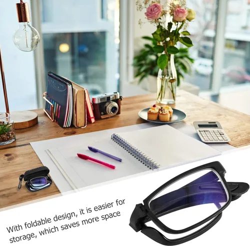 Miniatura 7 de EXCEART - 2.0 Gafas de miopía plegables, lentes de lectura negros para miopía, lentes de larga distancia con estuche portátil