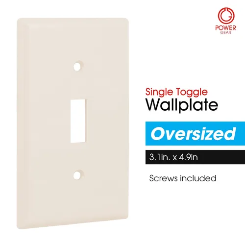 Miniatura 2 de Power Gear - Placa de gran tamaño para cubrir apagador de pared Marrón (Light Almond)