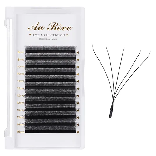 Miniatura 24 de Extensiones de pestañas YY, extensiones de pestañas Y, rizo D, 0.003 in, 0.472 in, bandeja mixta en forma de Y, volumen 4D, pestañas postizas de uso