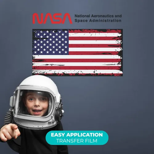 Miniatura 5 de Decoración de pared de la bandera estadounidense de la NASA, decoración I Space para habitación de niños, calcomanía de la NASA para decoración