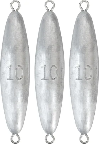 Miniatura 11 de BLUEWING Torpedo Plomada de Alambre Peso de Pesca para Agua Salada Plomo Bala Anillo Doble 2oz-48oz