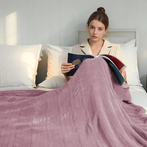 Miniatura 13 de Manta Eléctrica Térmica de Franela y Sherpa 50"x60" Tamaño Throw - 4 Niveles de Calor, Apagado Automático 10H, Calentamiento Rápido, Acogedora