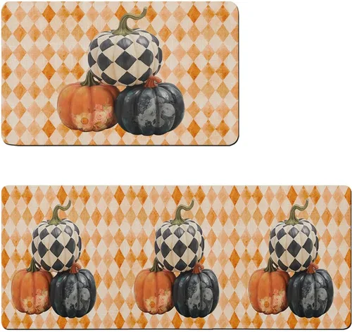 Miniatura 6 de Tapete de baño con diseño de flores de calabazas, antideslizante, de secado rápido y absorbente, de tierra de diatomeas, para ducha, fregadero