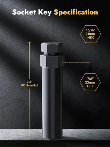 Miniatura 2 de MIKKUPPA Llave de tubo para tuercas de lengüeta de 6 espigas grandes - Reemplazo para tuercas de rueda aftermarket de 6 puntas para camiones y SUV
