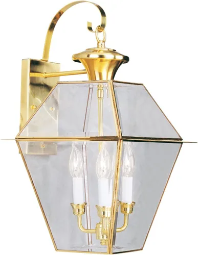 Miniatura 19 de Livex Lighting 2381-01 Westover - Farol de pared para exteriores, 3 luces, latón antiguo