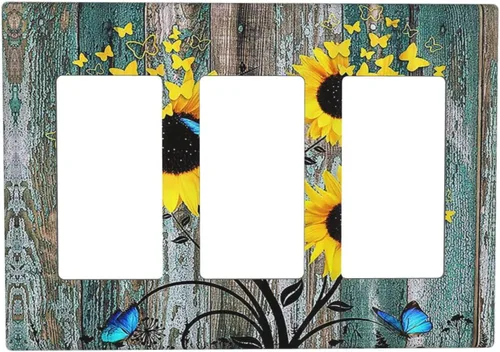 Miniatura 175 de Placa de cubierta de tomacorriente con diseño de mariposa, placas decorativas de pared, 1 gang, cubiertas de enchufes eléctricos, placa frontal Arte