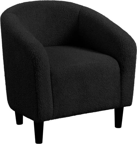 Miniatura 15 de Yaheetech Silla de Sala de Estar, Silla de Acento de Terciopelo, Silla Barril Tapizada, Silla de Asiento con Reposabrazos y Respaldo Bajo para Sala