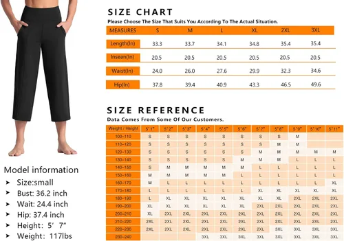 Miniatura 7 de Tmustobe Pantalones capri de yoga para mujer, con control de abdomen, cintura alta, pantalones cortos acampanados con bolsillos