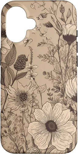 Miniatura 31 de Funda para iPhone 13 Pro Beige Tan Wildflower Floral Minimal Flower Boho