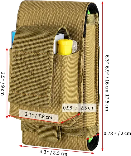 Miniatura 2 de Funda táctica Molle para teléfono, bolsa compacta para cinturón de cintura con funda para cigarrillos para iPhone 17 Pro Max/16 Pro Max/15 Pro