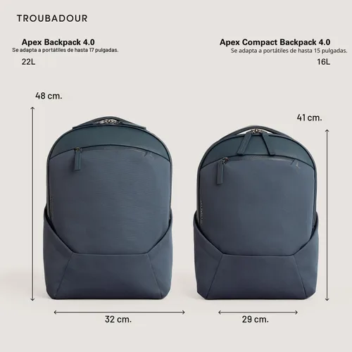 Miniatura 3 de Mochila para portátil Troubadour Apex Compact 16L de alta calidad - Ergonómica y resistente al agua - Diseñada para trabajo y viajes - Azul marino