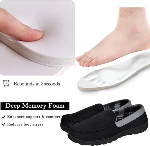 Miniatura 3 de MIXIN Pantuflas estilo mocasín para hombre con espuma viscoelástica.