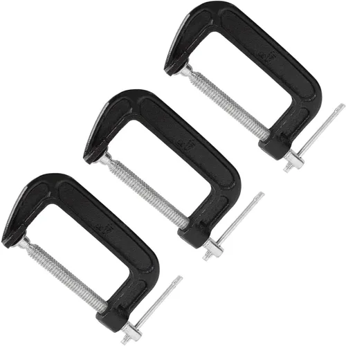 Miniatura 7 de Juego de abrazaderas en C de 4 pulgadas, abrazadera en C de acero resistente de alta resistencia para carpintería, soldadura y construcción (2