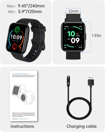Miniatura 8 de Reloj inteligente con Alexa integrado, pantalla táctil HD de 1.83 pulgadas, rastreador de actividad física con llamadas Bluetooth, más de 120 modos