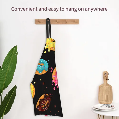 Miniatura 6 de Gkyygk Delantal para mujer con bolsillos, correa ajustable en el cuello y lazos en la cintura para cocinar, hornear, barbacoa, hombres y mujeres