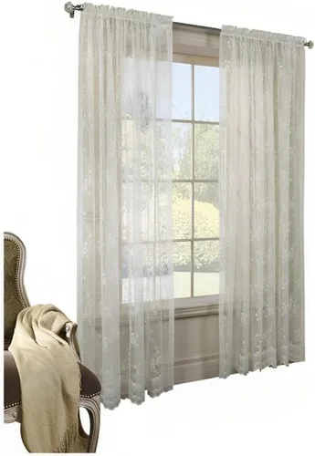 Miniatura 10 de Commonwealth Home Fashions Mona Lisa - Cenefa de encaje festoneado jacquard, 56 x 15 cáscara de huevo