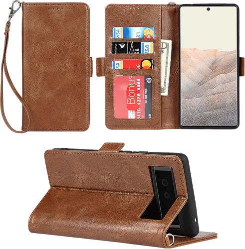 Havaya Funda tipo cartera para Google Pixel 6 Pro con tarjetero para Pixel 6 Pro 5G, funda abatible con ranuras para tarjetas de crédito, piel