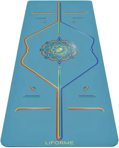 Liforme Esterilla de yoga de viaje – Sistema de alineación patentado, agarre guerrero, antideslizante, ecológico, ultraligero y resistente al sudor,