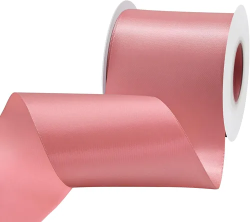 Miniatura 60 de Cinta de satén blanca antigua de doble cara de 1-1/2 pulgadas x 50 yardas, cinta de poliéster para envolver regalos, día de San Valentín, bodas