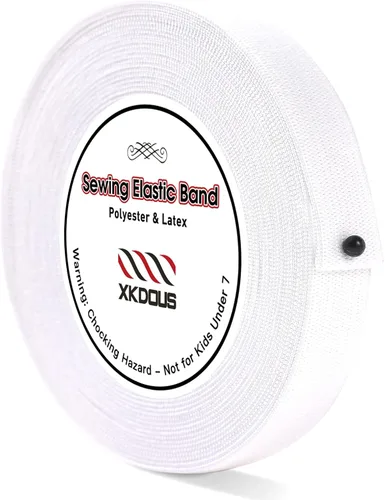 Miniatura 13 de XKDOUS Banda elástica para costura, 0.6 pulgadas, 14 yardas, bandas elásticas de punto negro para coser cintura ropa y pantalones de cintura, alta