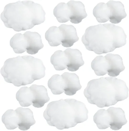 Miniatura 14 de Jetec 3 piezas de accesorios de nube artificial en forma de nube 3D, decoración colgante para habitación, adorno colgante decorativo para boda