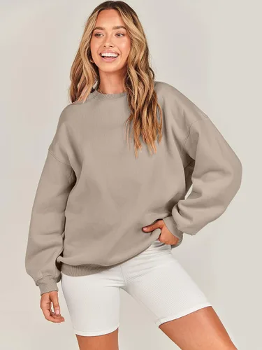 Miniatura 7 de ANRABESS Sudaderas de gran tamaño con capucha para mujer, cuello redondo, sin botones, ropa casual de otoño, ropa de preparación, adolescentes