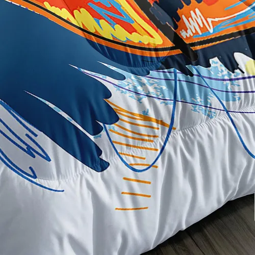 Miniatura 6 de BSNTHO Juego de edredón de baloncesto para niños, juego de ropa de cama deportiva tamaño Queen para niños y adolescentes, diseño de edredón
