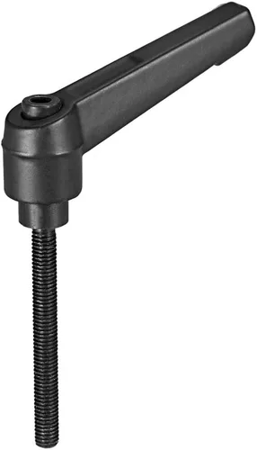 Miniatura 39 de uxcell Manija de palanca de sujeción ajustable M5 x 0.787 in óxido negro métrico acero al carbono macho roscado perillas de mano con botón