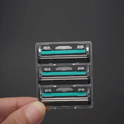 Miniatura 6 de Maquinillas de afeitar para hombres, cartuchos de afeitar de 2 hojas para hombre, incluye 1 mango y 48 cabezales de afeitar reemplazables, con tira