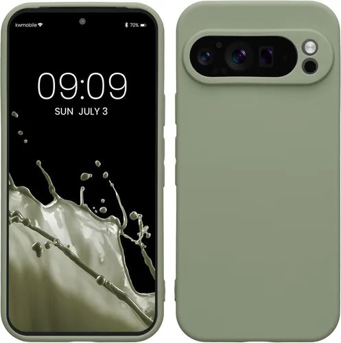 Miniatura 205 de kwmobile Funda compatible con Google Pixel 9 Pro - Funda protectora delgada de TPU para teléfono - Acabado mate suave - Negro mate