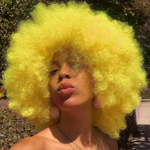 Miniatura 15 de G&T Wig Pelucas rizadas afro de los años 70 para mujeres negras, sin pegamento y suaves pelucas afro negras grandes, con volumen y suaves de aspecto