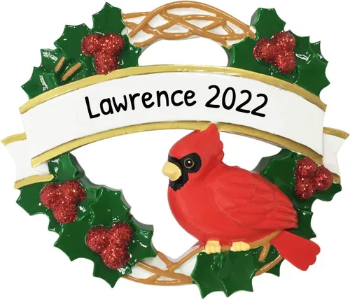 Adornos personalizados de pájaro 2024 – Adorno de Navidad cardenal rojo, adornos cardenales para árbol de Navidad, pájaro cantor, tweets, adornos de