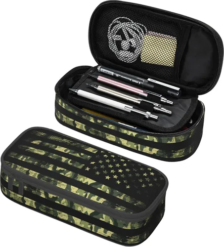 Miniatura 18 de Estuche de lápices de estilo camuflaje para niños y adultos, caja de lápices azul para niños, hombres, niñas y mujeres, bolsa de almacenamiento