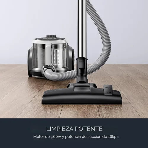 Miniatura 2 de Eureka Aspiradora sin bolsa con recipiente, aspiradora ligera para alfombras y suelos duros, color plateado con negro, NEN180 Plata con negro