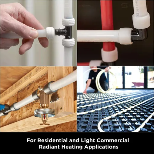 Miniatura 8 de Pex-A Tubing 1/2 pulgada x 100 pies, tubo de agua flexible de barrera de oxígeno para calefacción de suelo radiante hidrónico, bobina PEX