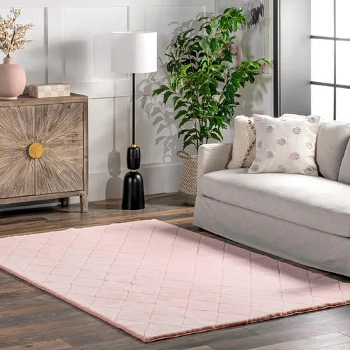 Miniatura 9 de Nuloom SuperiorWash Amy White, 5 x 8 pies, pelo esponjoso, suave y esponjoso, alto tráfico, resistente a las manchas, duradero, lavable a máquina