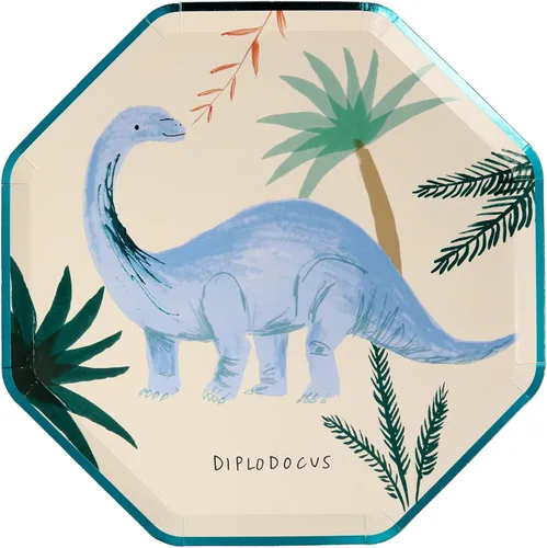 Miniatura 6 de Meri Meri Platos de fiesta de cumpleaños, paquete de 8 platos desechables para fiestas temáticas divertidas, suministros de cumpleaños para niños