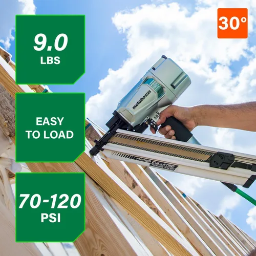 Miniatura 2 de Metabo HPT Clavadora de encuadre, clavadoras neumáticas preferidas en herramientas de marco, herramienta eléctrica de respuesta rápida para pisos