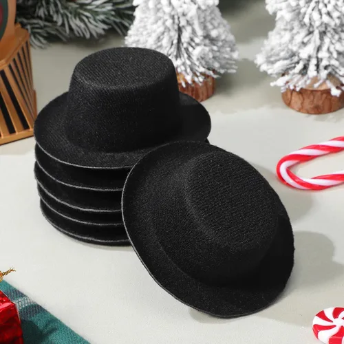 Miniatura 3 de Sombreros de muñeco de nieve para manualidades, 6 mini topsombreros, 3.54 x 1.18 pulgadas, sombreros de tela en miniatura de Navidad, accesorios