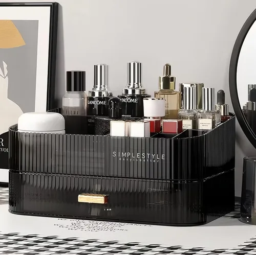 Miniatura 12 de Cajón organizador apilable de plástico transparente Organiza paletas de sombras de ojos, cosméticos y suministros de belleza en un tocador