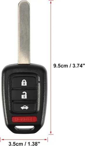 Miniatura 4 de X AUTOHAUX Llavero remoto de entrada sin llave para automóvil 433Mhz 4 botones MLBHLIK6-1TA para Honda Accord 2016 2017 para Honda Civic 2016-2020