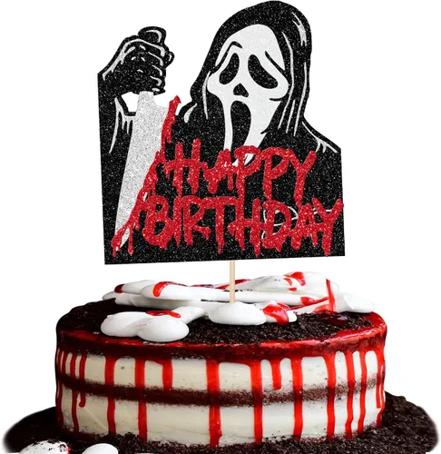 Miniatura 12 de 1 decoración de pastel de terror de Halloween con purpurina para decoración de pastel temática de terror para decoración de pasteles de terror