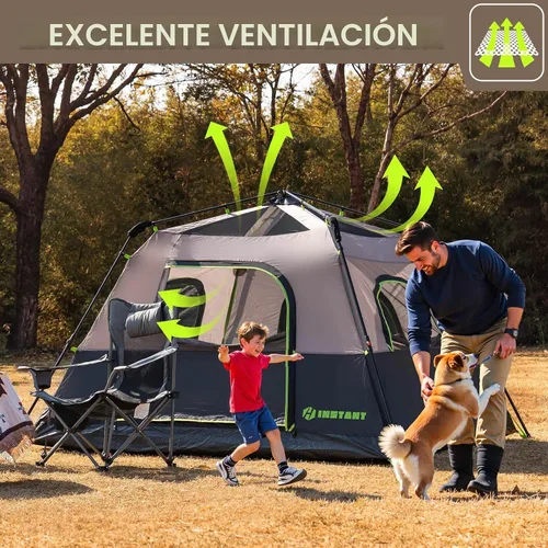 Miniatura 8 de 4/6/8/10 Person Instant Tent, Waterproof Pop Up Tents for Camping with Rainfly, 60 Seconds Easy Setup, Automatic Cabin Tent for Family Camping with