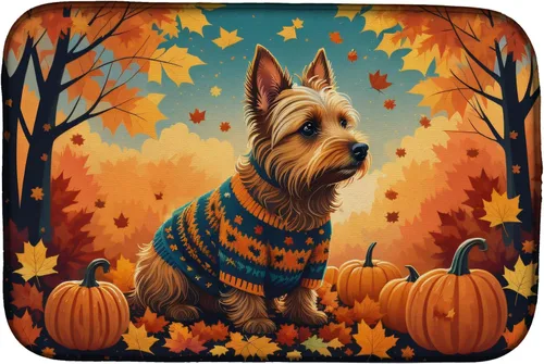 Miniatura 16 de Caroline's Treasures DAC1042DDM Tapete de secado de platos de otoño con perro salchicha absorbente para secar platos para encimera de cocina, tapete