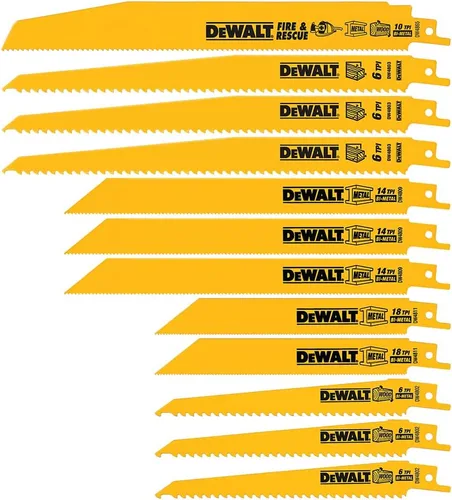 Miniatura 3 de DEWALT Hojas de sierra recíproca, parte trasera recta, 12 pulgadas, 14 TPI, paquete de 5 (DW4838)