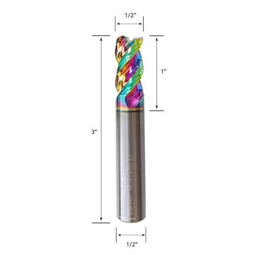 Miniatura 2 de Fresas WEXWE Tools Serie DLC de carburo con extremo cuadrado, revestimiento tipo diamante, fresa para aluminio, cobre, aleaciones de magnesio