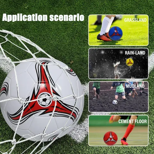 Miniatura 3 de Youlina Paquete de 6 pelotas de fútbol de Navidad desinfladas con bomba, pelotas de fútbol a granel, pelotas de fútbol clásicas con bolsa deportiva