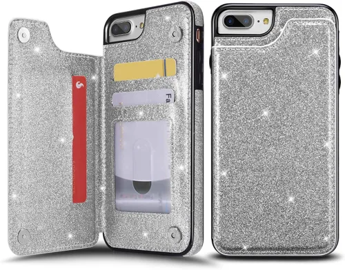 Miniatura 17 de Funda de piel tipo cartera para iPhone con (dos cierres magnéticos), (ranuras para tarjetas) función atril