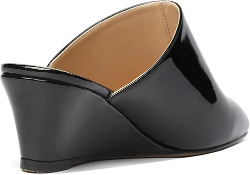 Miniatura 5 de MODENCOCO Zapatos de tacón bajo con cuña para mujer, cómodos zapatos de tacón bajo con cuña y puntera cuadrada de 2 pulgadas