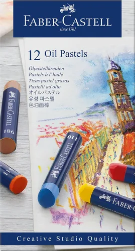 Miniatura 2 de Faber-Castell Creative Studio - Lápices de colores pastel al óleo, 12 colores vibrantes